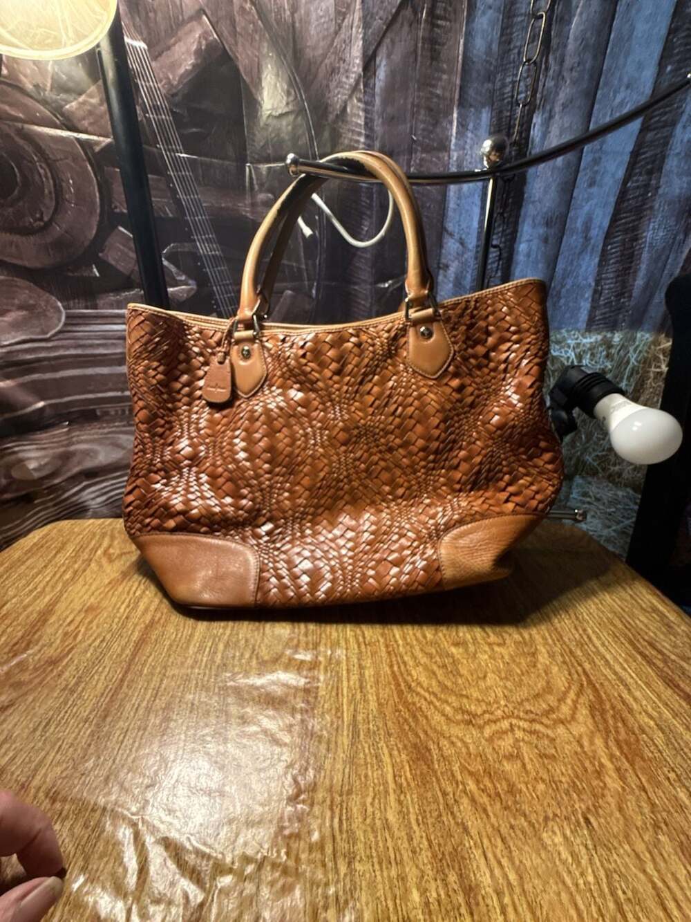 Cole Haan Woven Leather Tote Bag